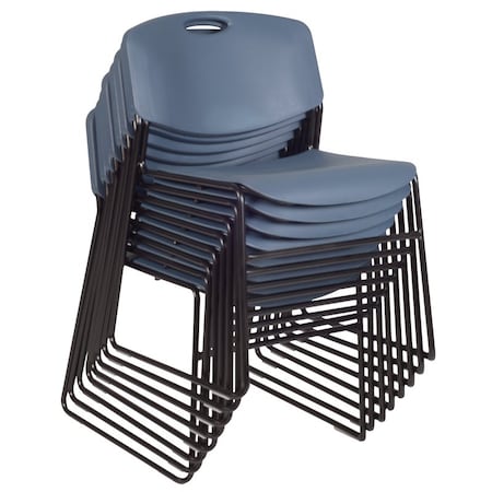 Regency Regency Zeng Ultra Compact Metal Frame Armless Stackable Chair - Blue, PK8 4400BE8PK